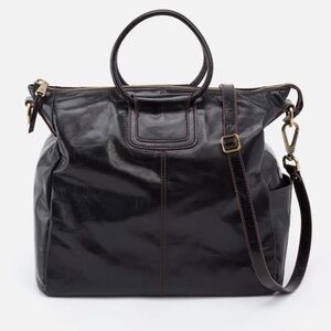 Hobo Sheila large satchel in black vintage hide leather satchel hand bag